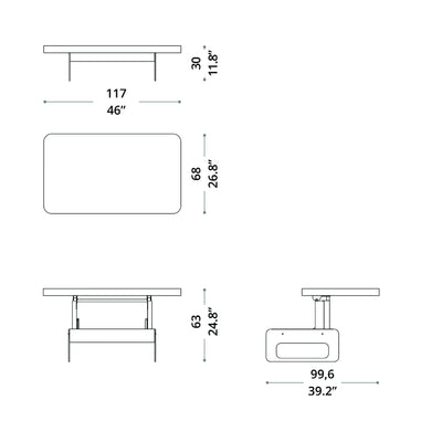 table basse rectangulaire modulable