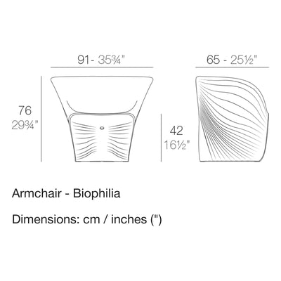 Dimension drawing Armchair - Biophilia