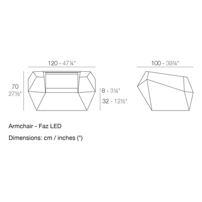 Dimension drawing Armchair - Faz LED