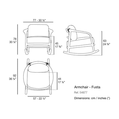 Dimension drawing Armchair - Fusta