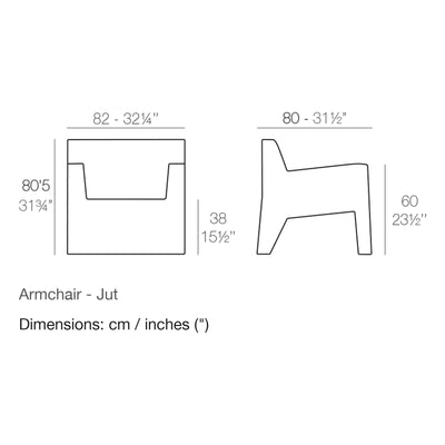 Dimension drawing Armchair - Jut