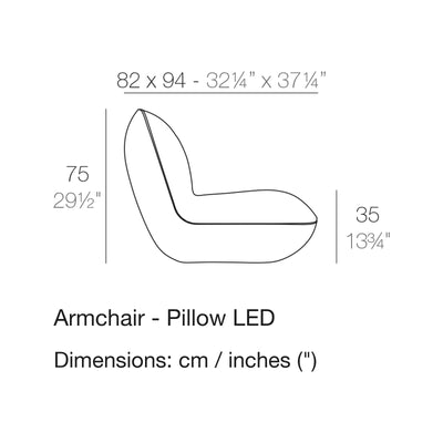 Dimension drawing Armchair - Pillow LED