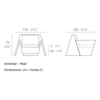 Dimension drawing Armchair - Rest