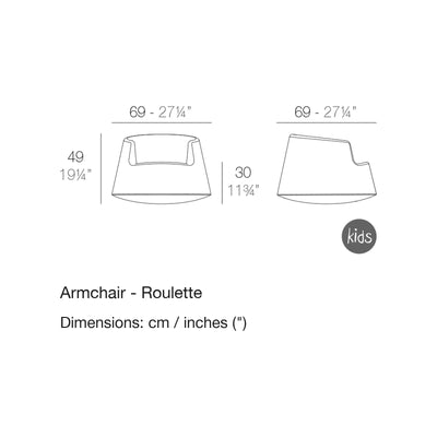 Dimension drawing Armchair - Roulette