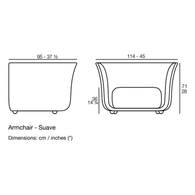 Dimension drawing Armchair - Suave