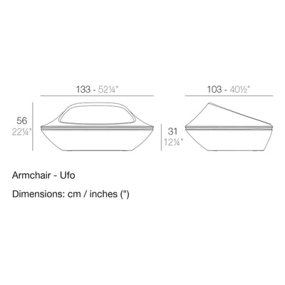 Dimension drawing Armchair - Ufo