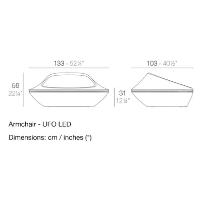 Dimension drawing Armchair - UFO LED