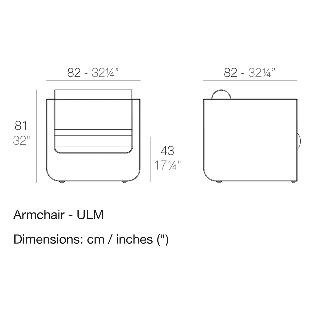 Dimension drawing Armchair - ULM