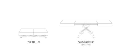 table basse transformable blanche