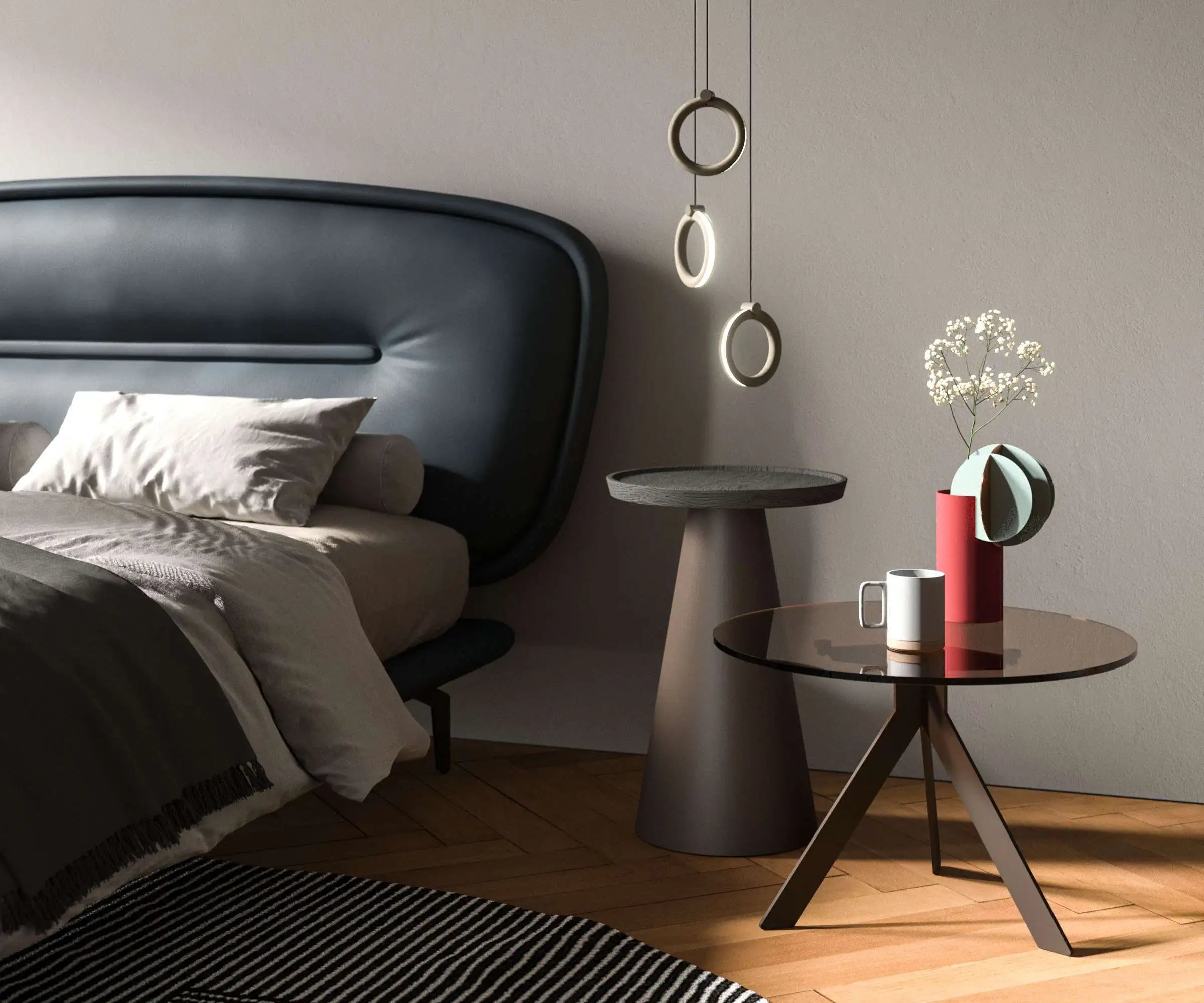 table basse pied croisé verre