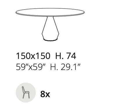 table ronde céramique pied central