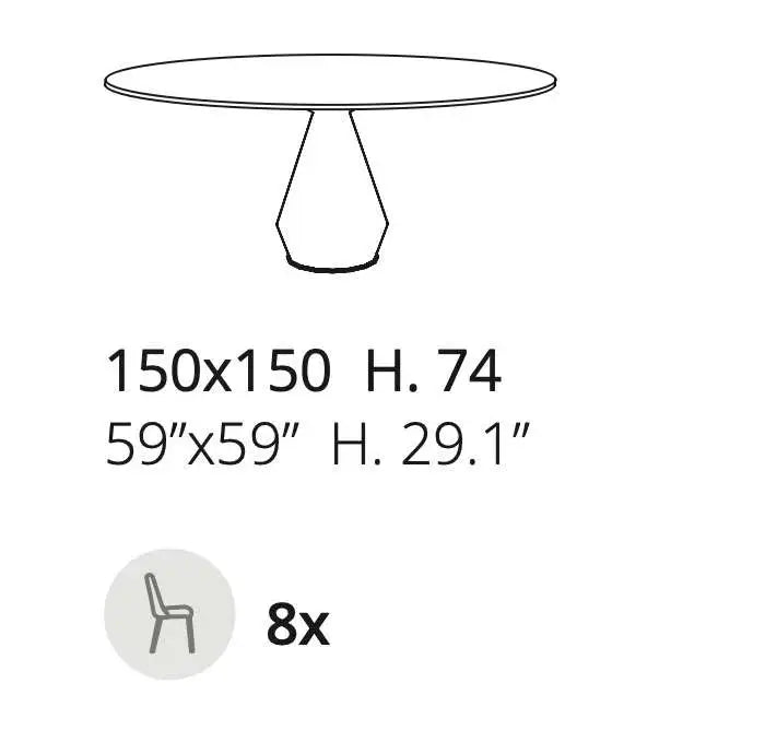 table ronde céramique pied central