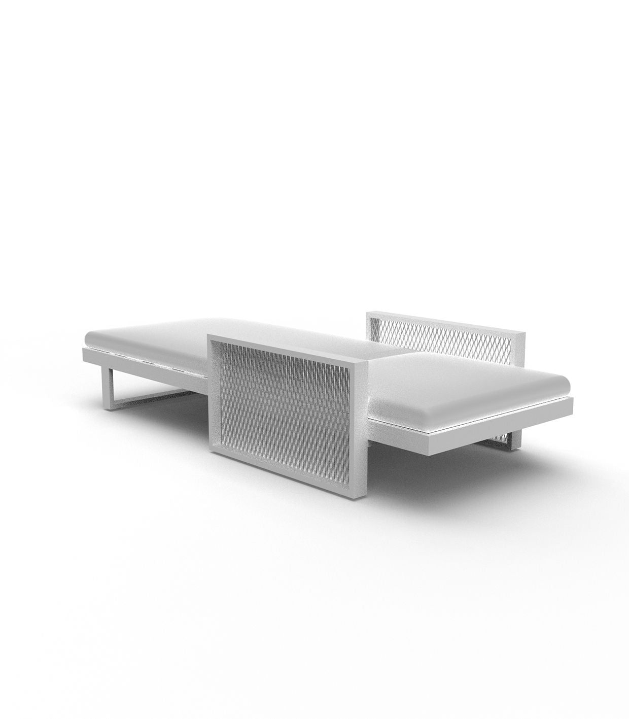 Bain de Soleil Confortable Collection The Factory en Aluminium Couleur structure Aluminium blanc Vondom