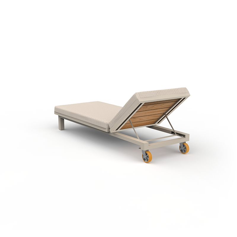 Bain de Soleil Confortable Collection Vineyard en Bois Couleur structure Aluminium écru Couleur bois Bois de teck naturel Vondom