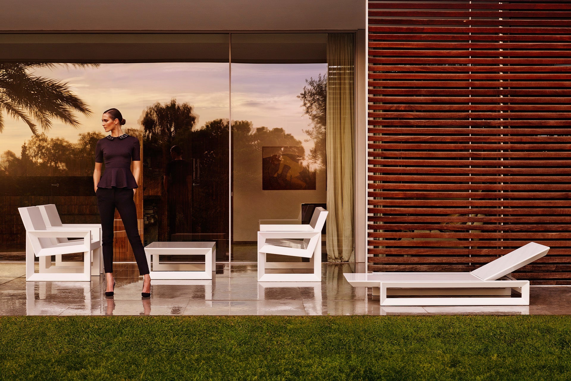 Bains de Soleil Collection Frame Design avec Matelas Vondom - 9