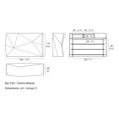 Dimension drawing Bar FAZ - Centre Module