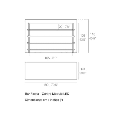 Dimension drawing Bar Fiesta - Centre Module LED