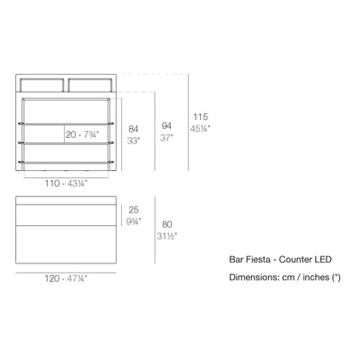 Dimension drawing Bar Fiesta - Counter LED