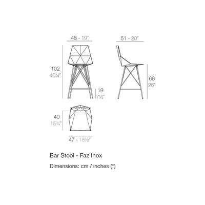 Dimension drawing Bar Stool - Faz Inox
