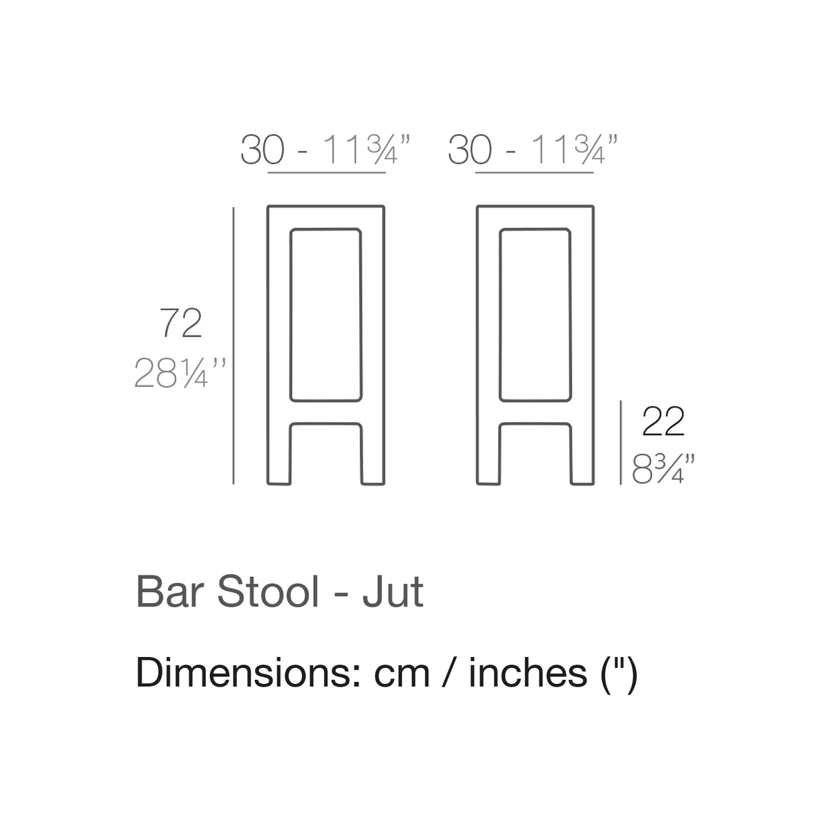 Dimension drawing Bar Stool - Jut