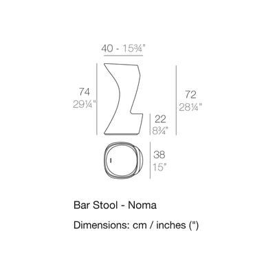 Dimension drawing Bar Stool - Noma
