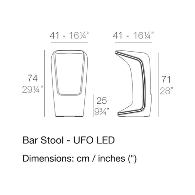 Dimension drawing Bar Stool - UFO LED