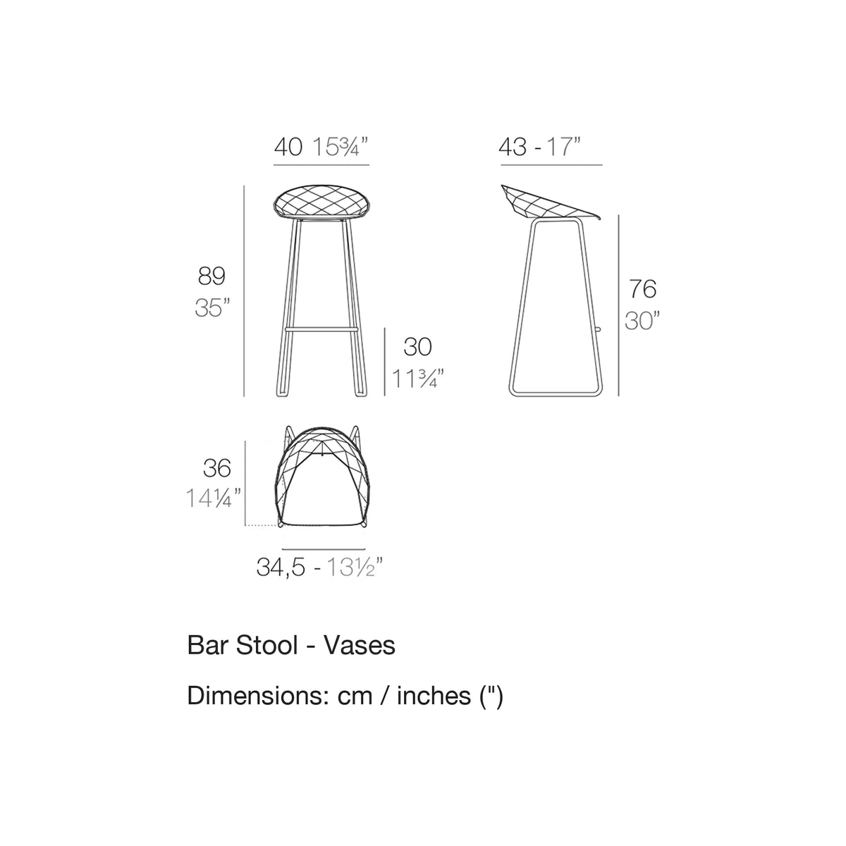 Dimension drawing Bar Stool - Vases