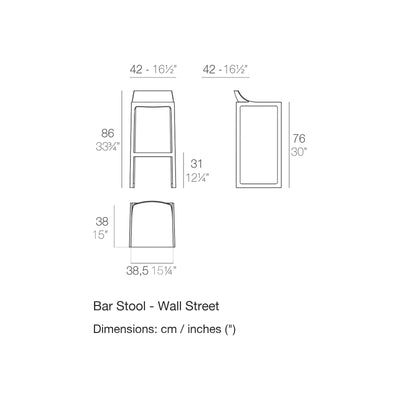 Dimension drawing Bar Stool - Wall Street