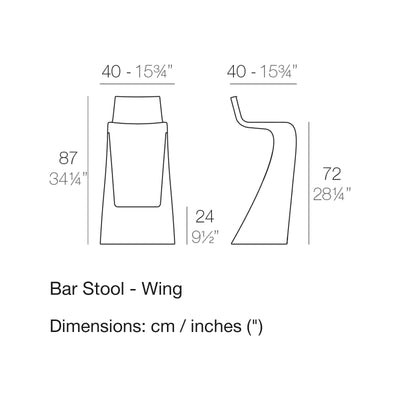 Dimension drawing Bar Stool - Wing