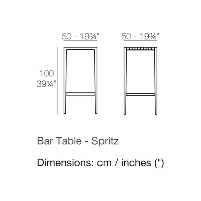 Dimension drawing Bar Table - Spritz