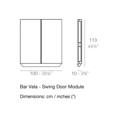 Dimension drawing Bar Vela - Swing Door Module