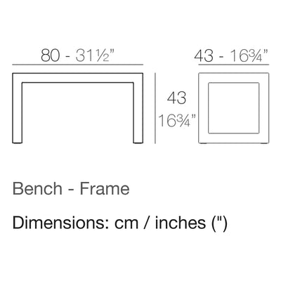 Dimension drawing Bench - Frame