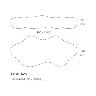 Dimension drawing Bench - Lava