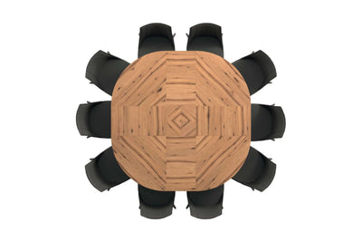 table a manger ronde industrielle extensible