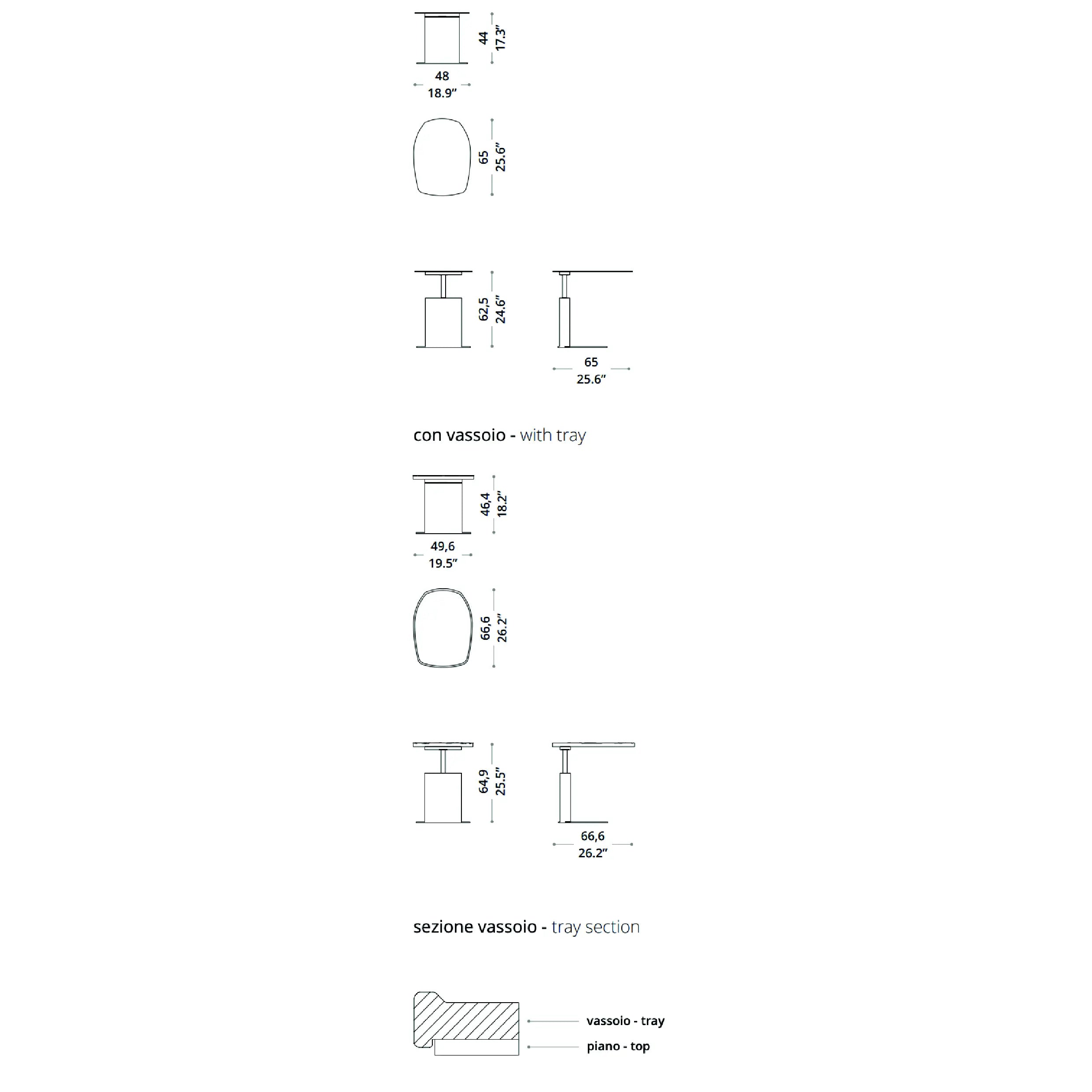 bout de canapé plateau amovible