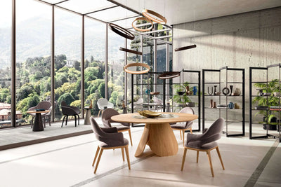 table ronde extensible 10 personnes pied central