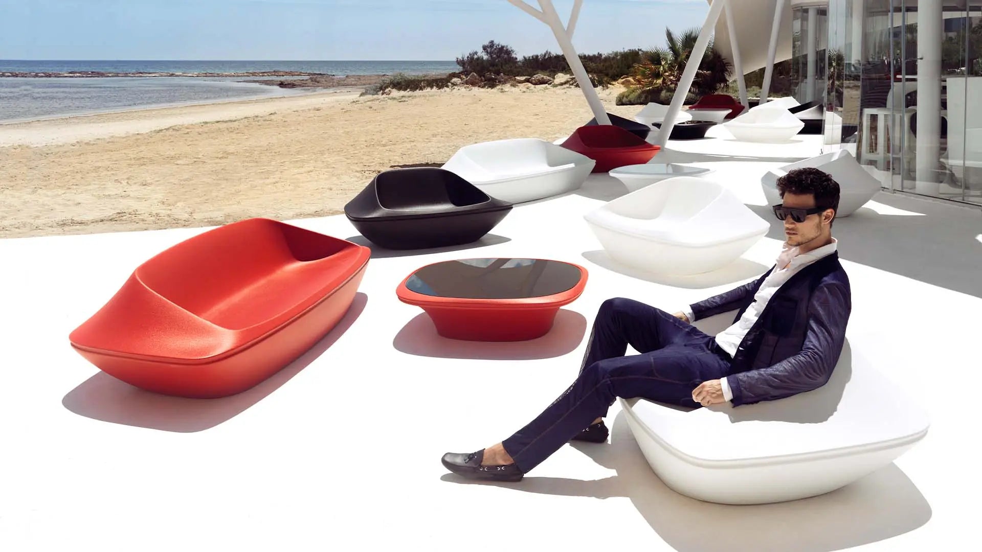 Canapé de Jardin 2 Places Bas - Collection UFO Vondom - 3