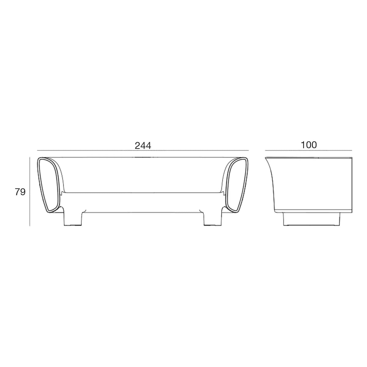 Canapé de Jardin en Plastique Moulé - Collection Bum Bum Vondom