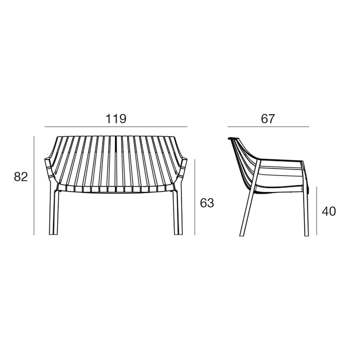 Canapé de Jardin en Polypropylène - Collection Spritz Vondom
