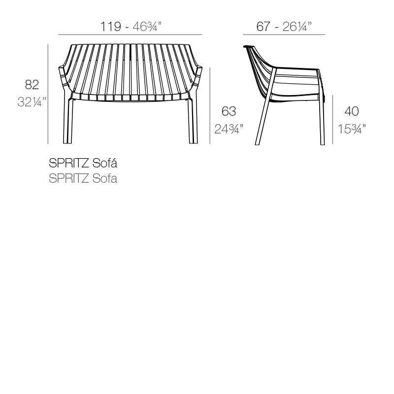 Canapé de Jardin en Polypropylène - Collection Spritz Vondom