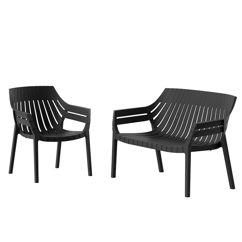 Canapé de Jardin en Polypropylène Couleur Noir - Collection Spritz Vondom - 3