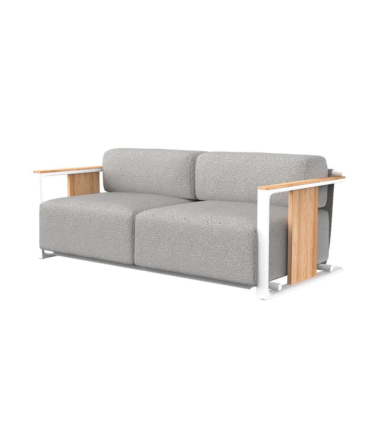 Canapé Extérieur Bois et Aluminium Couleur structure Aluminium blanc Couleur bois Bois de teck naturel - Collection Tulum Vondom