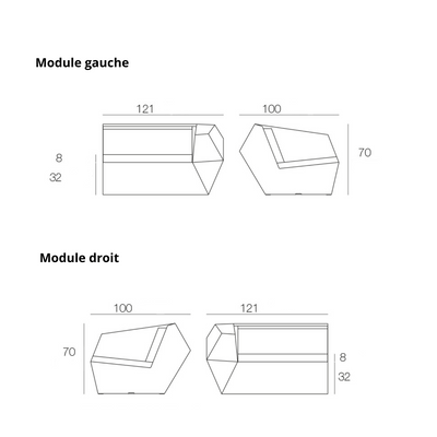 Canapé FAZ Vondom Taille 242x100x70 cm - 2 places Collection Faz Cosy - 3