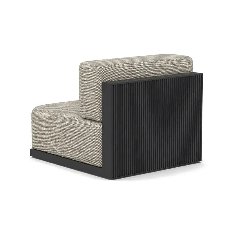 Canapé modulable d'extérieur Gatsby Vondom, module central, coloris noir, coussins gris-beige
