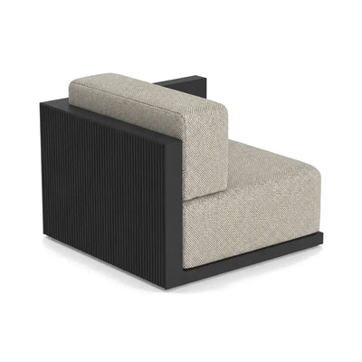 Canapé modulable d'extérieur Gatsby Vondom, module coin gauche, coloris noir, coussins gris-beige