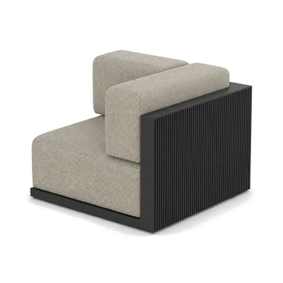 Canapé modulable d'extérieur Gatsby Vondom, module droit, coloris noir, coussins gris-beige