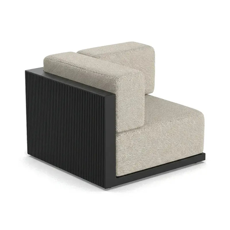 Canapé modulable d'extérieur Gatsby Vondom, module gauche, coloris noir, coussins gris-beige