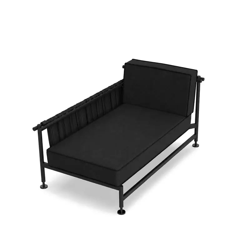 Canapé modulable d'extérieur Hamptons Vondom, méridienne droite, coloris aluminium noir, canapé de la même couleur