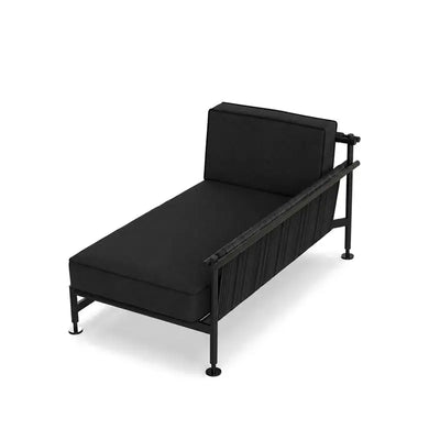 Canapé modulable d'extérieur Hamptons Vondom, méridienne gauche, coloris aluminium noir, canapé de la même couleur