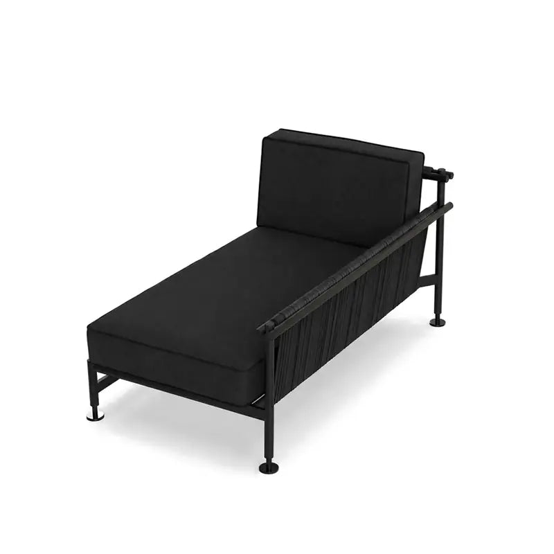 Canapé modulable d'extérieur Hamptons Vondom, méridienne gauche, coloris aluminium noir, canapé de la même couleur